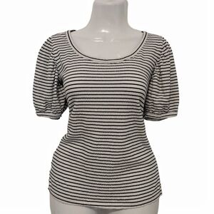 Loft - Striped Puff Sleeves Shirt